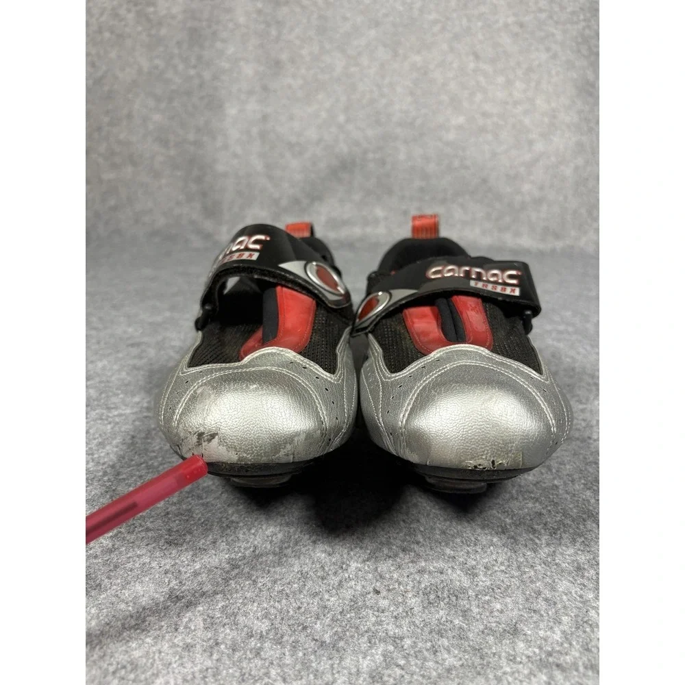 Carnac TRS8X Cycling Shoes 42.5 Silver Black Red Carbon‎ Graphite Sole